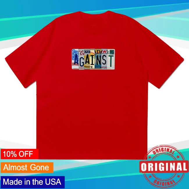 Against Lab Store Merch Shop License Plate Tee Red