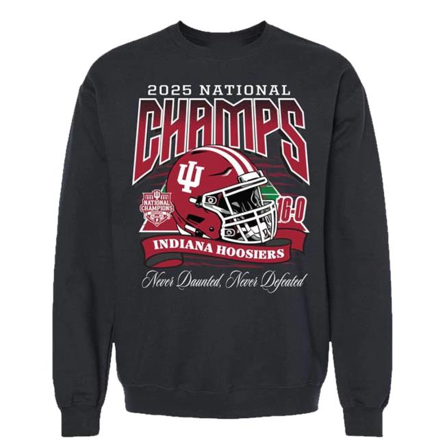 Indiana University Merch Shop Indiana Hoosiers 2025 National Champs Helmet Crewneck