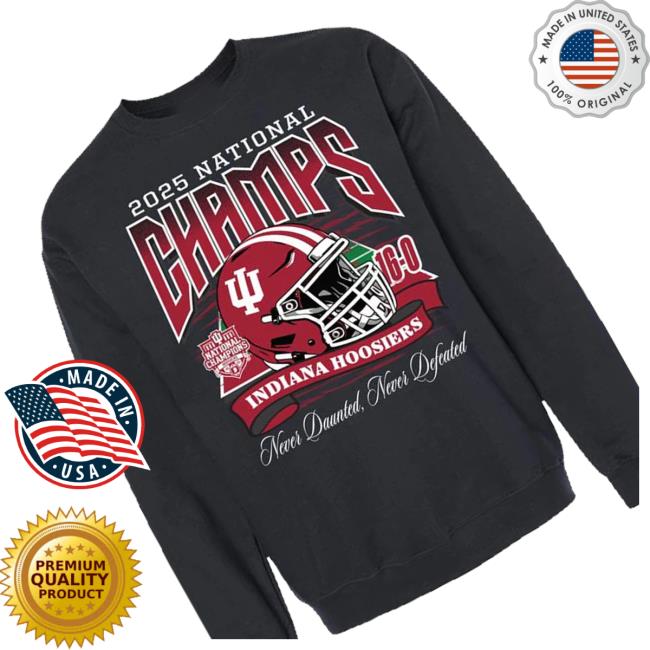 Indiana University Merch Shop Indiana Hoosiers 2025 National Champs Helmet Crewneck