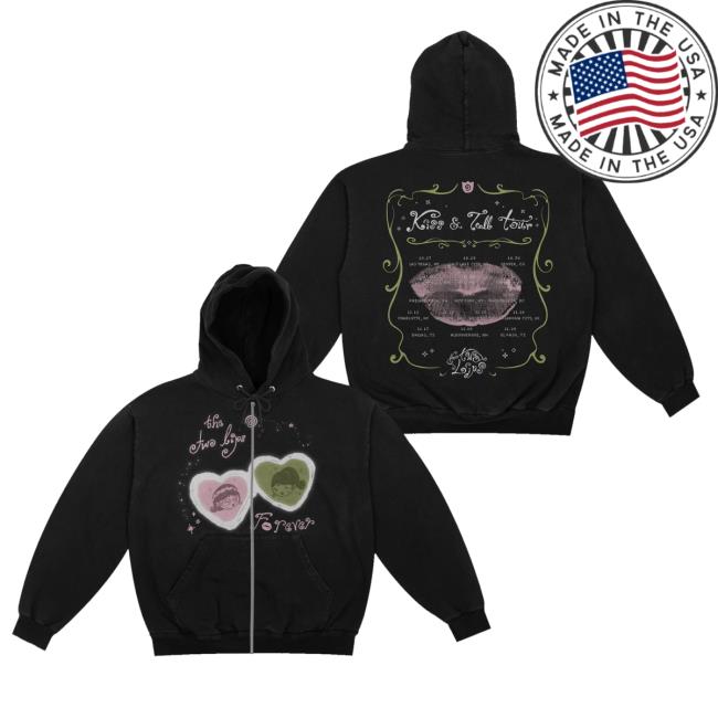 The Two Lips Merch Shop The Two Lips Tour Black Zip-Up Hoodie