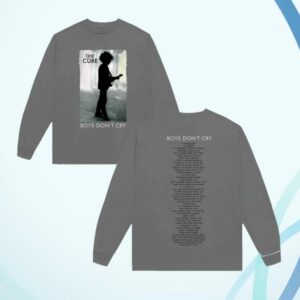 The Cure Shop Merch Store Boys Don't Cry Grey Long Sleeve