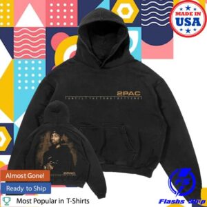 2Pac Merch Store Last Onez Washed Black Hoodie