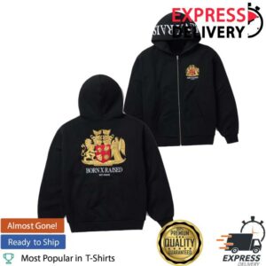 Born X Raised Merch Store Crest Zip-Up Hoodie Black