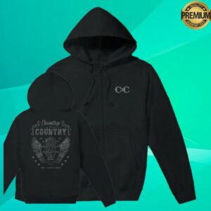 C2c Country To Country Store Shop Merch Angel Guitar Black Zip Hoodie