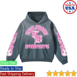 Chris Brown Merch Store Team Breezy International Blackletter Sun Fade Hoodie