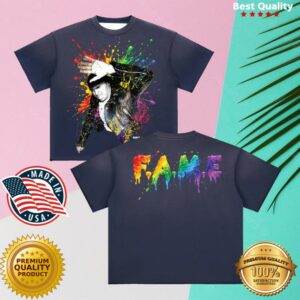 kenny Chris Brown Shop Merch FAME 15Th Anniversary Splatter Sun Fade Raw Edge Ss T Shirtv