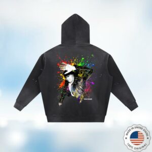kenny Chris Brown Shop Merch FAME 15Th Anniversary Splatter Washed Frayed Fleece Hoodiev