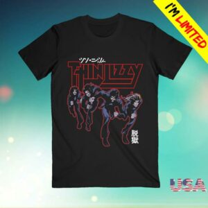 kenny Thin Lizzy Merch Store Jailbreak Explosion Band Black Tee