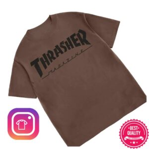Thrasher Magazine Shop Merch Store Mag Logo Vintage T-Shirt Chocolate