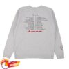2Pac Merch Store Tracklist Grey Crewneck
