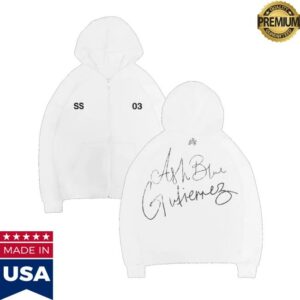 kenny Ash Blue Gutierrez Merch Store Ss03 White Zip Up Hoodie