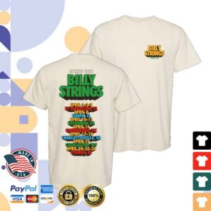 Billy Strings Store Merch Funky Text Tee With Dates