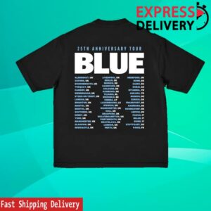 Blue Merch Store 25Th Anniversary Tour Photo Faded Black Tee
