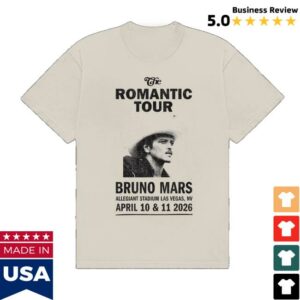 Bruno Mars Merch Store Las Vegas The Romantic Limited Edition Tour Tees