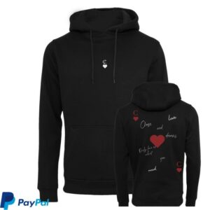 Choose Clothing Merch Shop Store Men Heart Hoodie Black