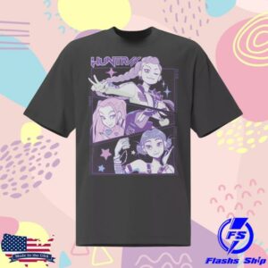 Funko Merch Store Kpop Demon Hunters Huntrix Black Faded Tee