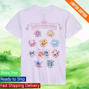 Hot Topic Merch Store Sanrio Character Ranking 2026 Badge Grid T-Shirt