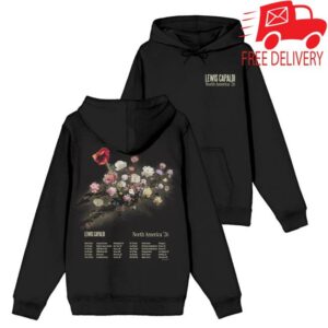 Lewis Capaldi Merch Store North America 26 Black Floral Hoodie