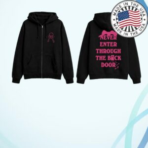 Livestream Store Merch Sabrina Never Enter Through The Back Door Zip Hoodie