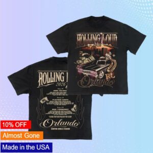 Rolling Loud Merch Store Donk Black Bling 26 Lineup Tee