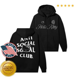 Sanrio Merch Store Anti Social Social Club X Hello Kitty Ethereal Zip Hoodie
