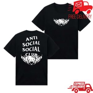 Sanrio Merch Store Anti Social Social Club X Hello Kitty Metal Tee Black