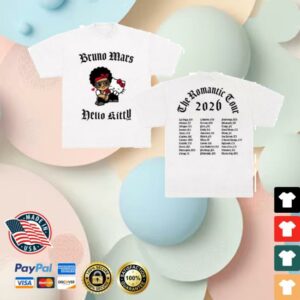 Sanrio Merch Store Hello Kitty Bruno Mars The Romance Tour 2026 Shirt