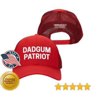 Tim Burchett Merch Store Dadgum Patriot Red Mesh Trucker Hat