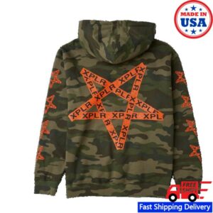 Xplr Shop Merch Store Caution Hoodie Camo
