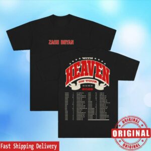 Zach Bryan Merch Store With Heaven On Tour 2026 T-Shirt Black Vintage Concert Tee