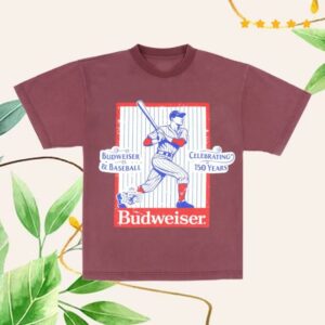Beer Gear Merch Store Shop Budweiser 150 Years Of Baseball T-Shirt