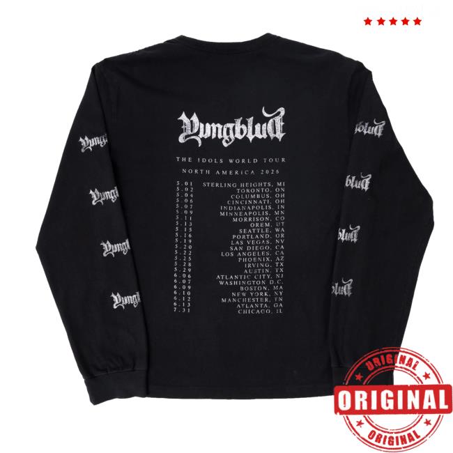Yungblud Merch Store Dateback Long Sleeve T-Shirt