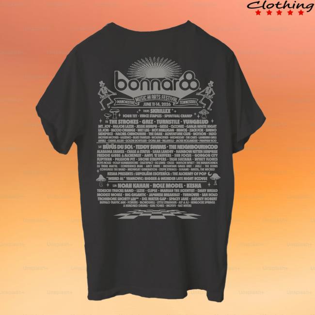 Bonnaroo Store Merch Bobble Head Lineup Tee 4 Bonnaroo Store Merch Bobble Head Lineup Tee