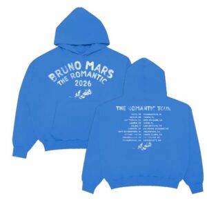 Bruno Mars Merch Store The Romantic Tour Blue Hoodie